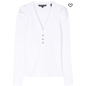 Veronica Beard DeKalb Puff Sleeve long sleeve top in White Size M